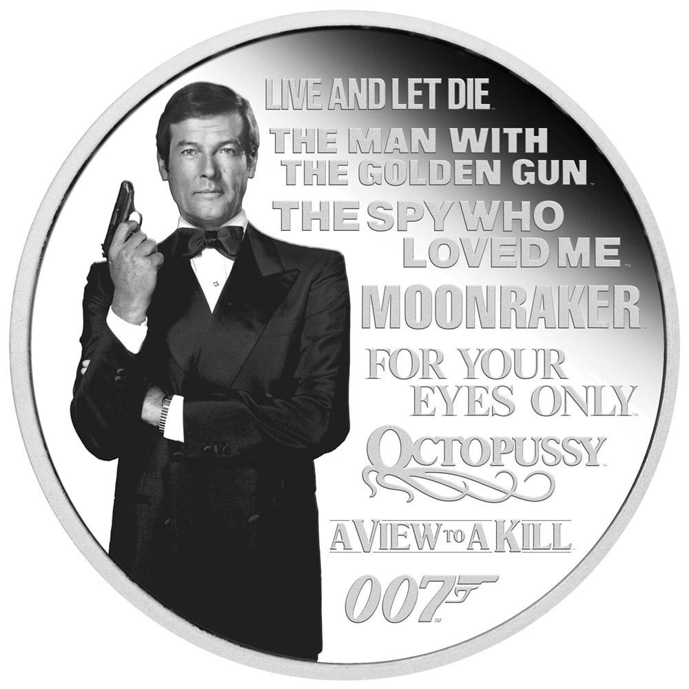 James Bond Legacy - Roger Moore - 1 Oz - stříbrná proof sběratelská mince (dodání 14.10) James Bond Legacy - Roger Moore - 1 Oz - stříbrná proof sběratelská mince (dodání 14.10)
