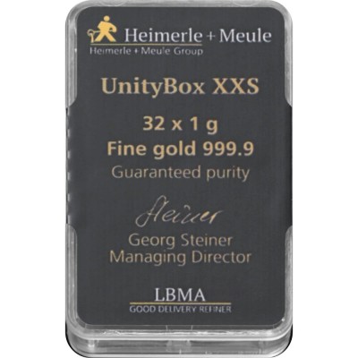 Heimerle + Meule Unity Box - 32 x 1g - gold investment ingot