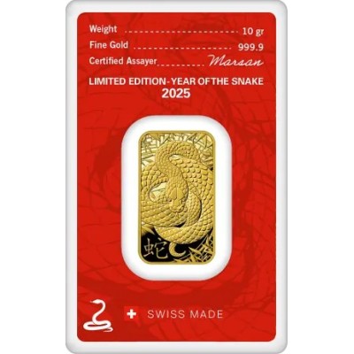 Argor Heraeus - Year of the Snake (2025) - 10 g - Gold Investment Bar