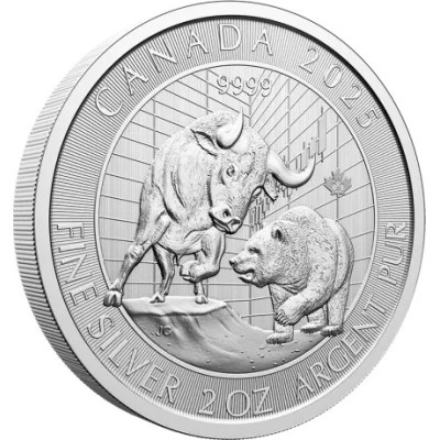 Bull and Bear (2025) - 2 Oz - silver investment coin