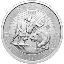 Bull and Bear (2025) - 2 Oz - hopeinen sijoituskolikko