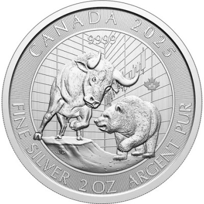 Bull and Bear (2025) - 2 Oz - silver investment coin