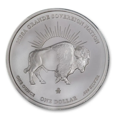 Mesa Grande Amerikan alkuperäiskansojen biisonidollari (2025) - 1 Oz - hopeinen keräilykolikko