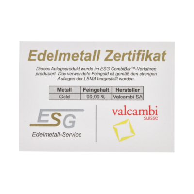 Kulta Combibarren Valcambi 10x1 g - sijoituskultaharkko
