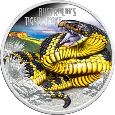 Australian Tiger Snake - 1 Oz Silver Proof Collector Coin