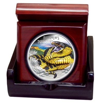 Australian Tiger Snake - 1 Oz Silver Proof Collector Coin