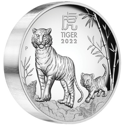 Australian Lunar Tiger - 5 Oz - hopeinen keräilykolikko