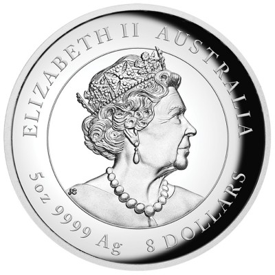 Australian Lunar Tiger - 5 Oz - hopeinen keräilykolikko