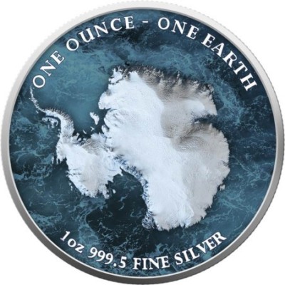 Maa - 1 Oz - Etelämanner - hopeinen keräilykolikko