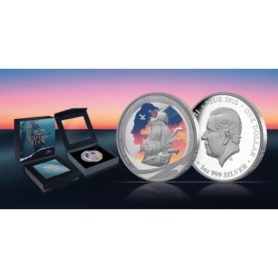 Captain Cook - Second Voyage - 1 Oz - Silver Proof Collector Coin