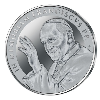 In memoriam - Paavi Franciscus - 1 Oz - hopeinen keräilykolikko