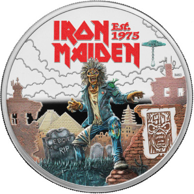 Iron Maiden - R.I.P Eddie - 1 Oz - hopeinen keräilykolikko (toimitus 28.8.2025)