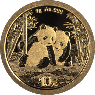 Panda (2026) - 1g - sijoituskolikko, kultainen