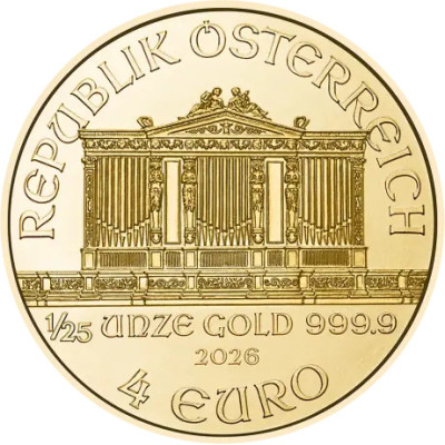 Wiener Philharmoniker (2026) - 1/25 Oz - kultasijoituskolikko
