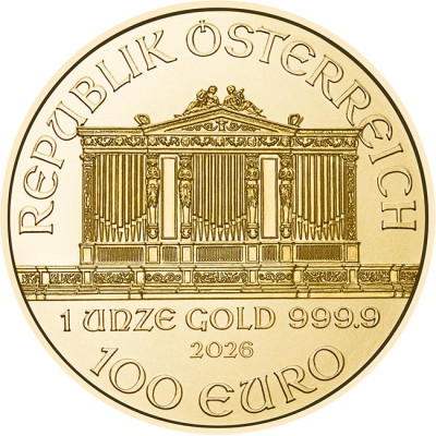 Wiener Philharmoniker (2026) - 1 Oz - kultasijoituskolikko