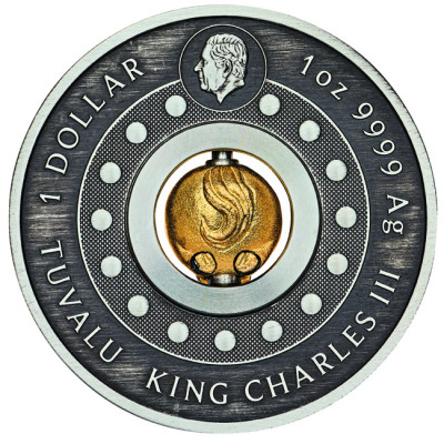 Lunar Rotating Horse - 1 Oz - hopeinen keräilykolikko