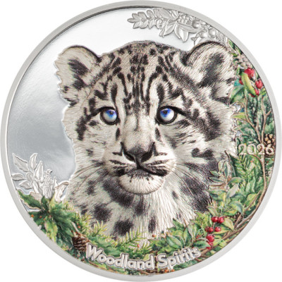 Lumileopardi (2026) - 1 Oz - hopeinen keräilykolikko