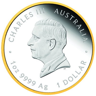 Australian ensimmäinen kultaryntäys - 1 Oz - hopeinen keräilykolikko
