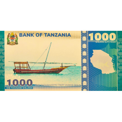 Tansanialainen 1000 shillingiä Tanganyika-järven monni