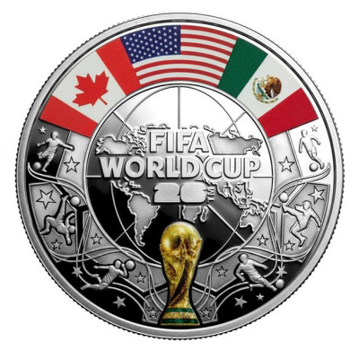 FIFA Jalkapallon MM 2026 - 20g - Hopeinen keräilykolikko