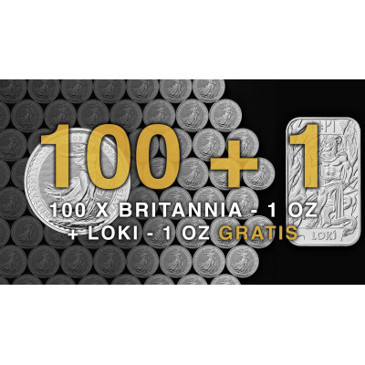 100+1 - 100 Britannia (2026) - 1 Oz - hopeinen...