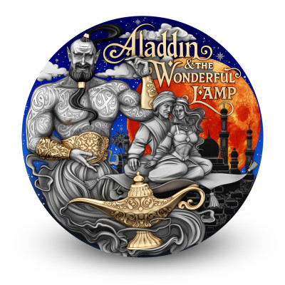 Aladdin ja taikalamppu - 2 Oz - hopeinen keräilykolikko
