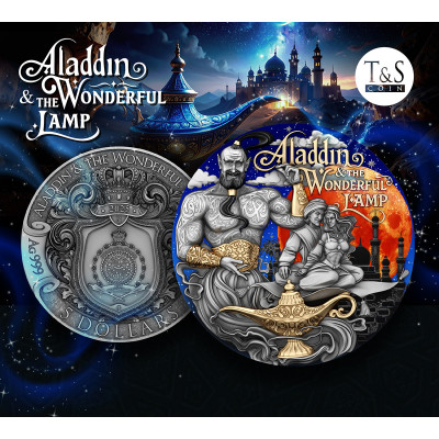 Aladdin ja taikalamppu - 2 Oz - hopeinen keräilykolikko