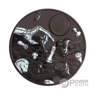 Dark Checkmate (2021) - 3 Oz hopea Proof keräilykolikko
