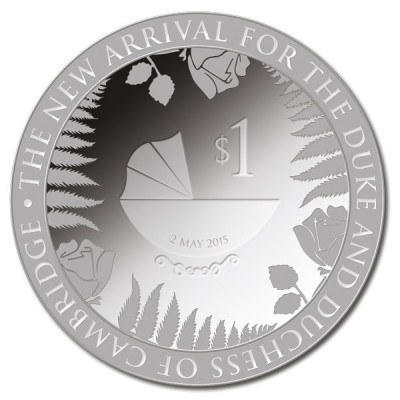Royal Baby 2015  – 1 unssi – hopeinen proof-keräilykolikko
