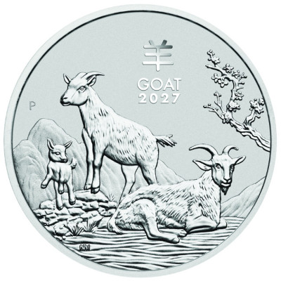Lunar Goat (2027) – 1/2 unssia – hopeinen sijoituskolikko