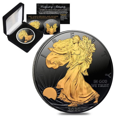 Gilded Silver Eagle (2020) – 1 unssi – hopeinen...